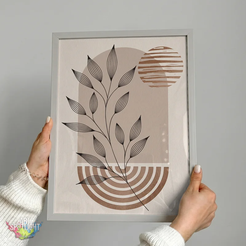 BOTANICAL BRANCH AND EARTHY GEOMETRY
