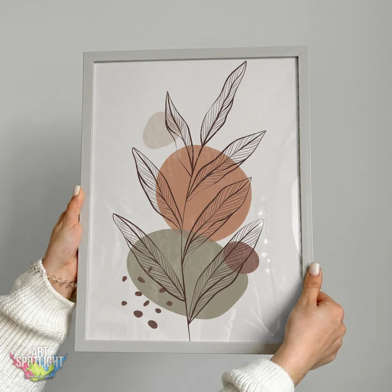 BOTANICAL LEAVES IN EARTH TONES
