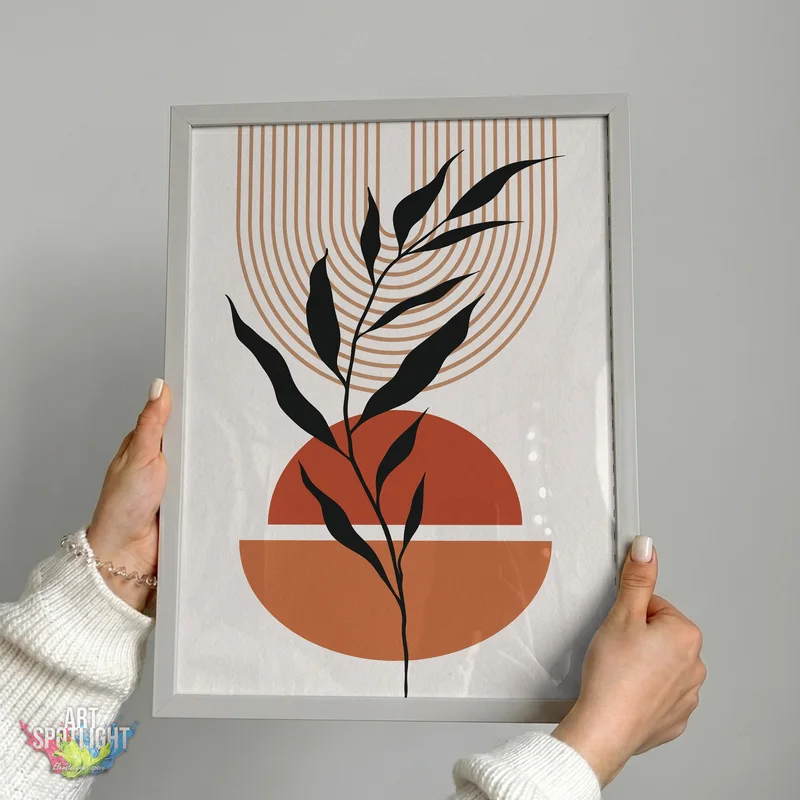 BOTANICAL SILHOUETTE WITH TERRACOTTA SHAPES