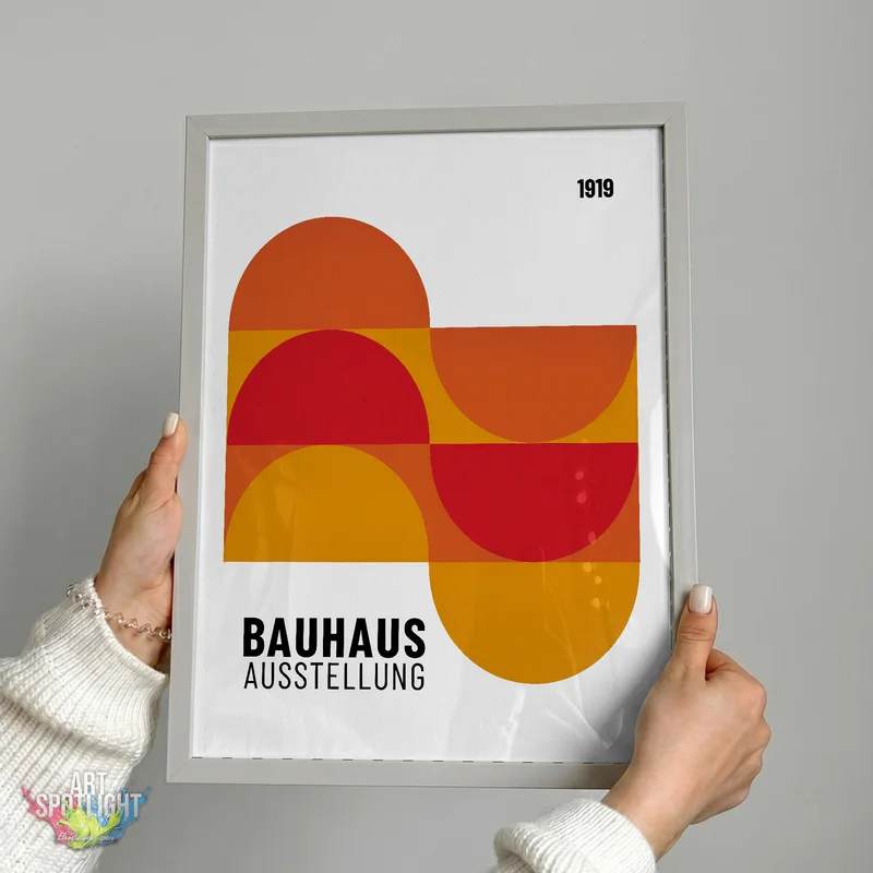 BAUHAUS WARM GEOMETRIC SEMICIRCLES