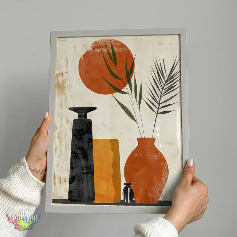 VASES AND BOTANICAL LEAVES