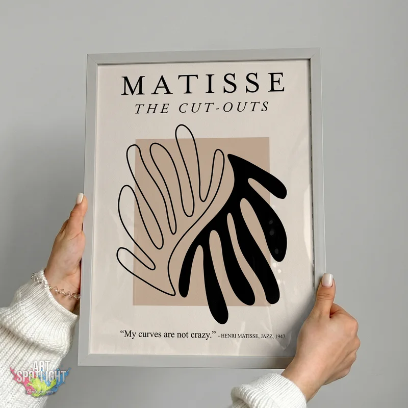 BLACK AND BEIGE ABSTRACT LEAVES