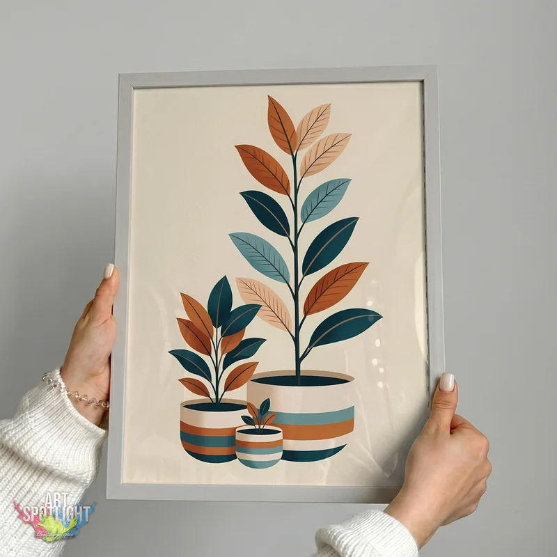 THREE POTTED PLANTS
