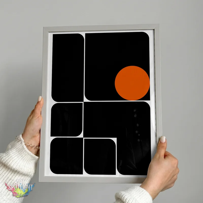 ORANGE CIRCLE AND BLACK BLOCKS