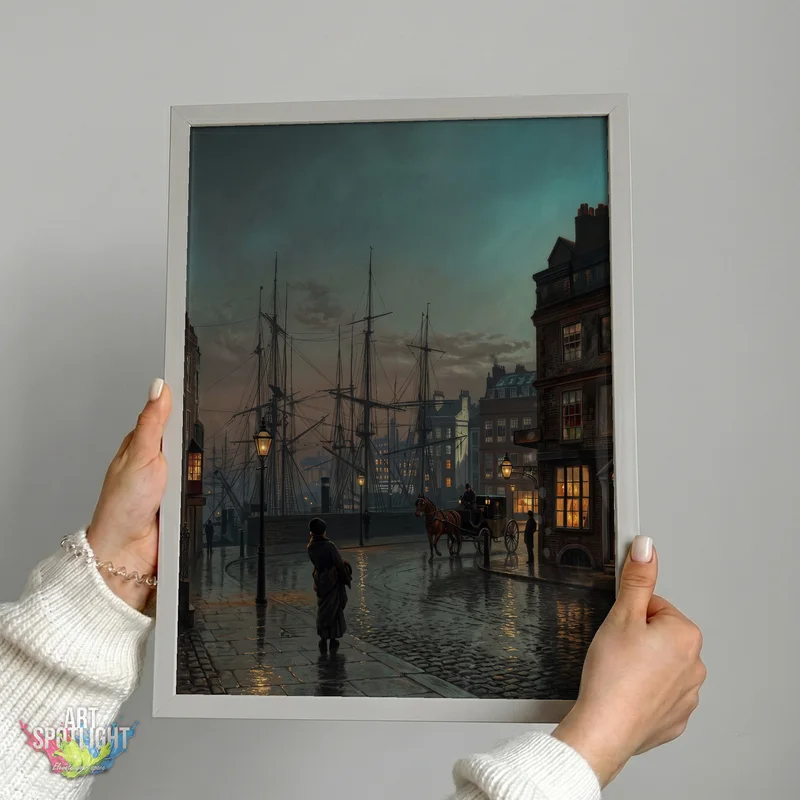 HARBOR IN GOLDEN LAMPLIGHT