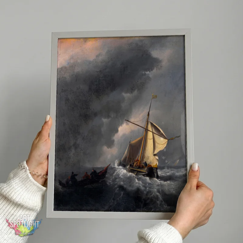 GOLDEN SAILS BENEATH STORM CLOUDS