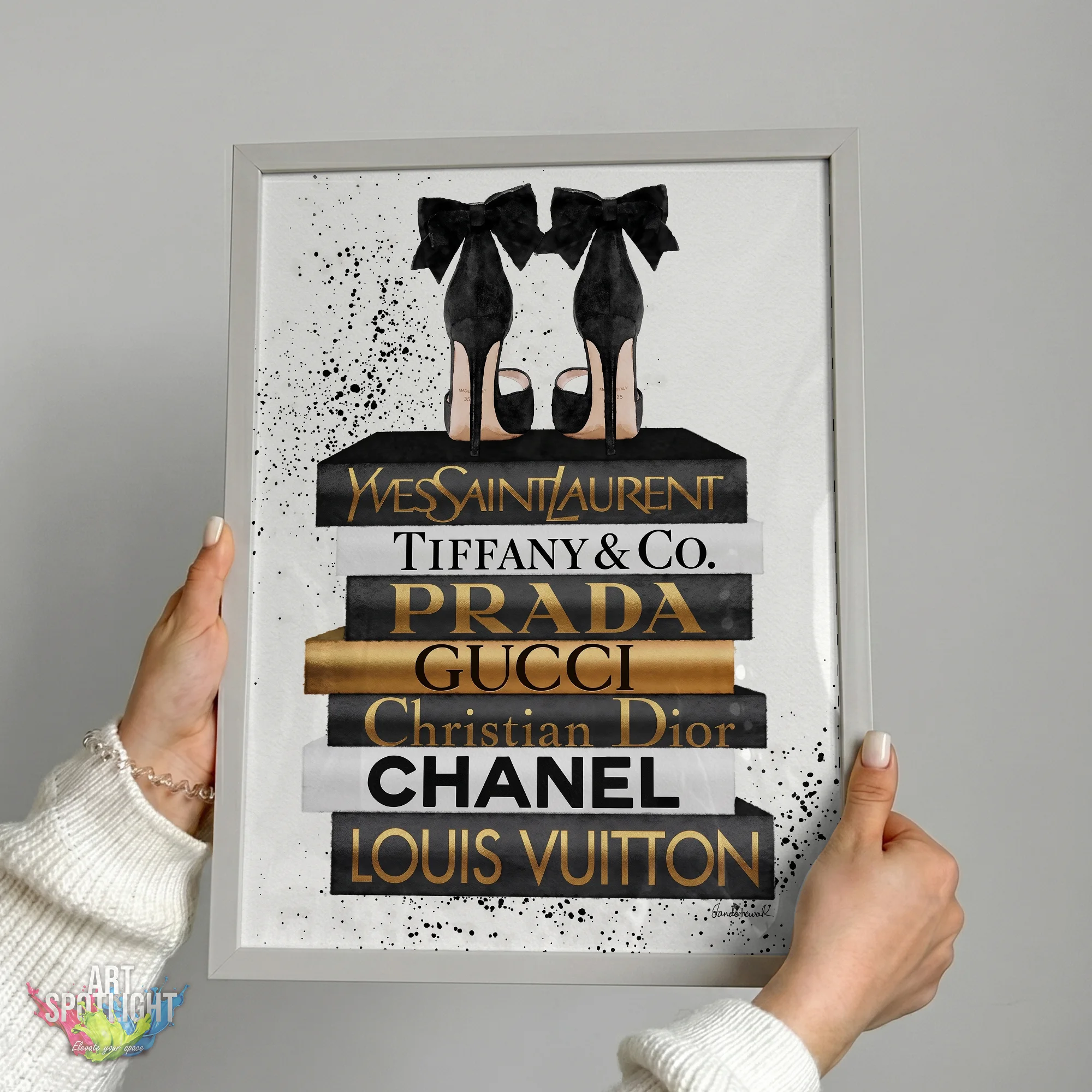 DESIGNER BOOKS AND BOW HEELS