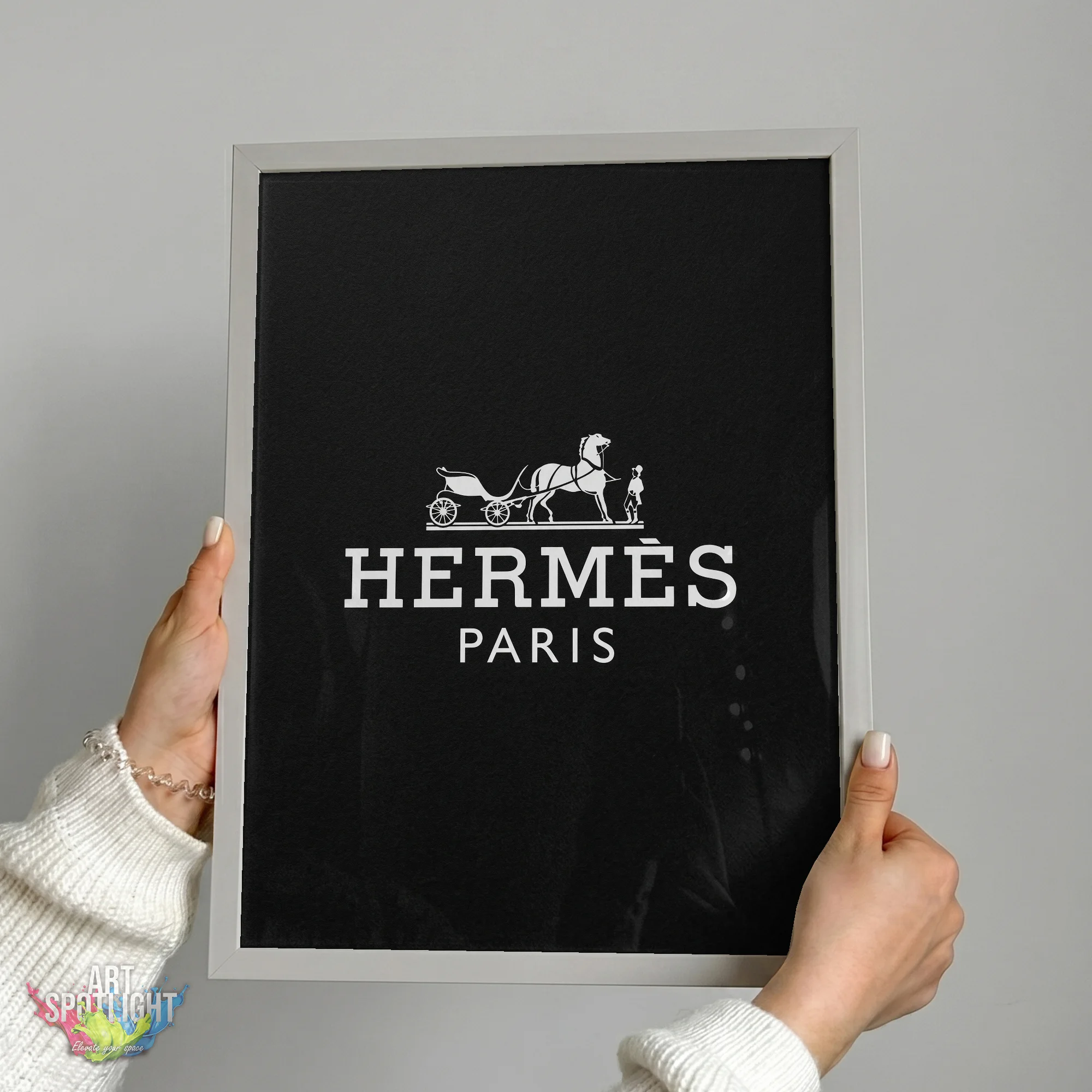 HERMES PARIS WHITE LOGO