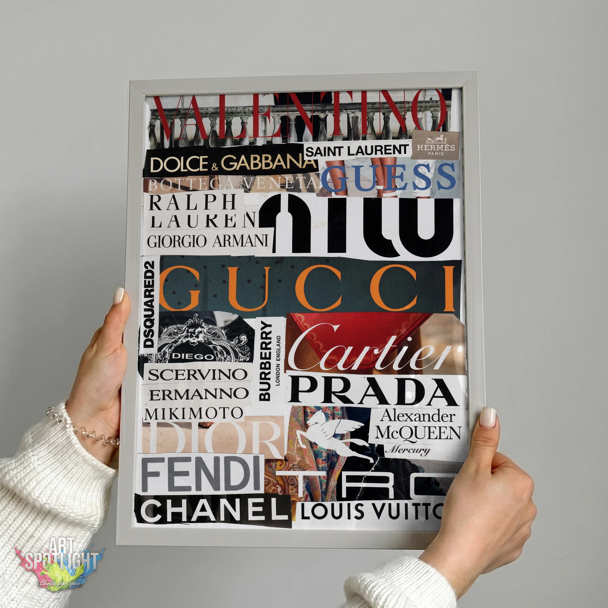 DESIGNER LABELS COLLAGE
