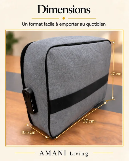 Sac Organisateur de Documents Gris à Code – Format 37 × 27 × 10,5 cm