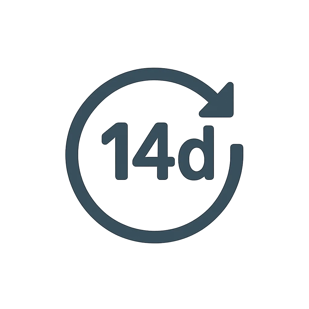 سياسة إرجاع مرنة لمدة 14 يومًا