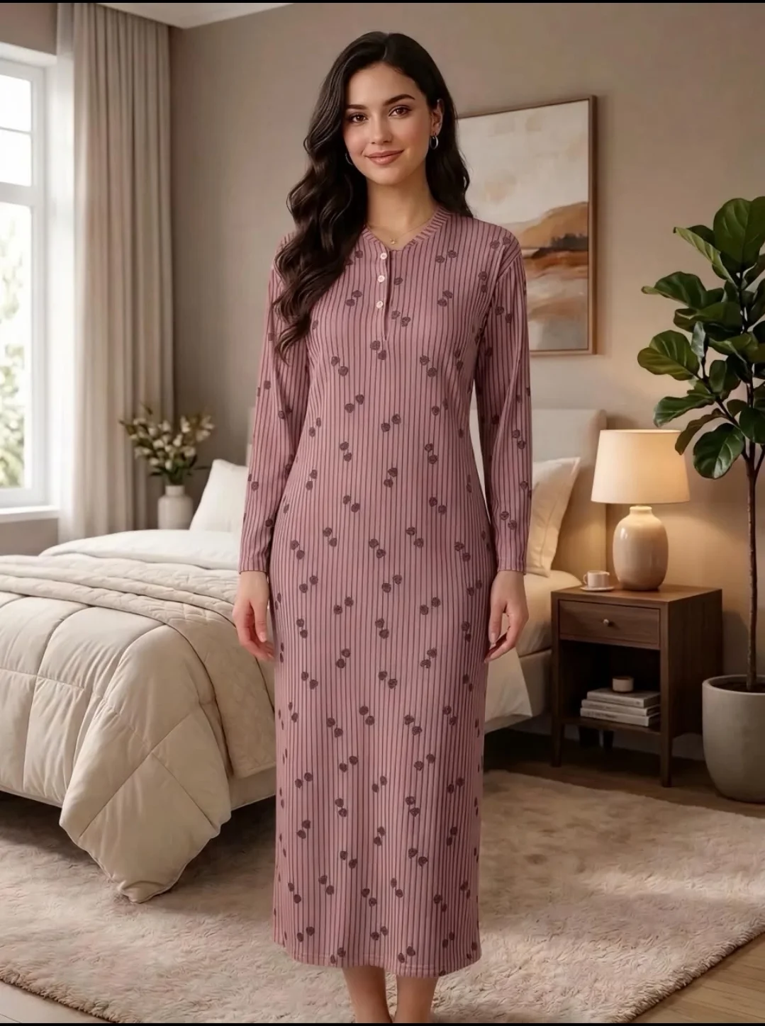 بيجامة نسائية طويلة أنيقة ومريحة