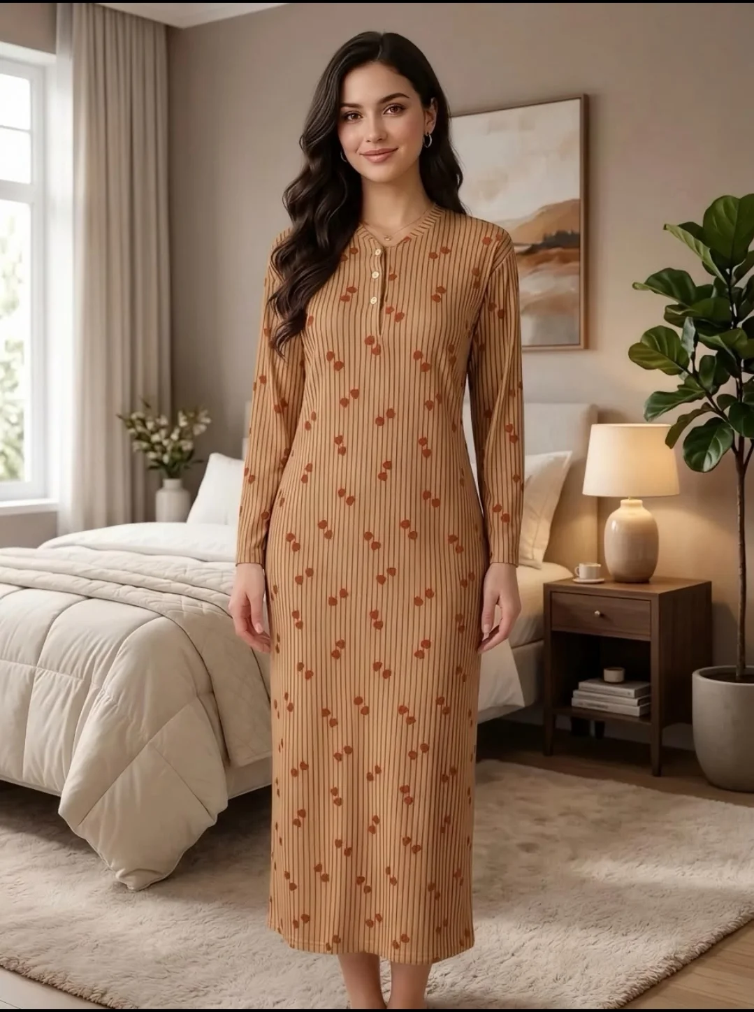بيجامة نسائية طويلة أنيقة ومريحة