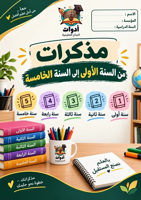مذكرات الأساتذة للابتدائي – جميع السنوات والمواد