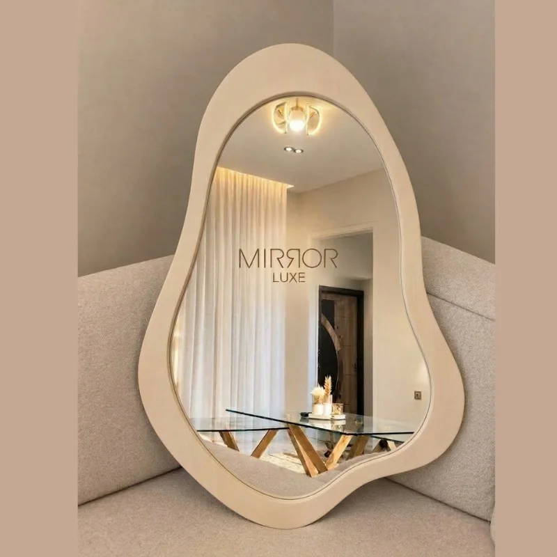 Miroir Mural Design Organique Asymétrique (90 x 60 cm)