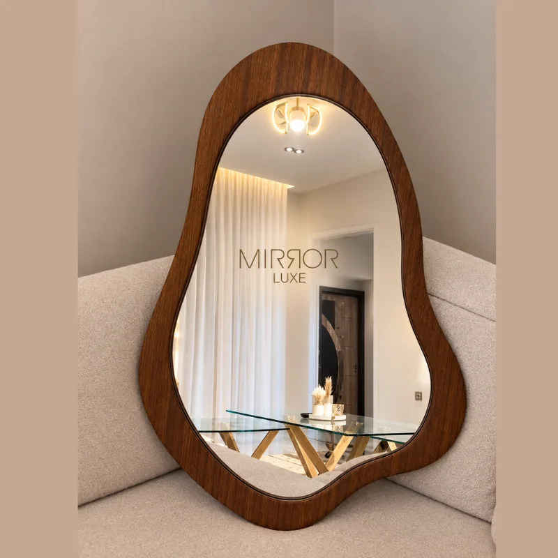 Miroir Mural Design Organique Asymétrique (90 x 60 cm)
