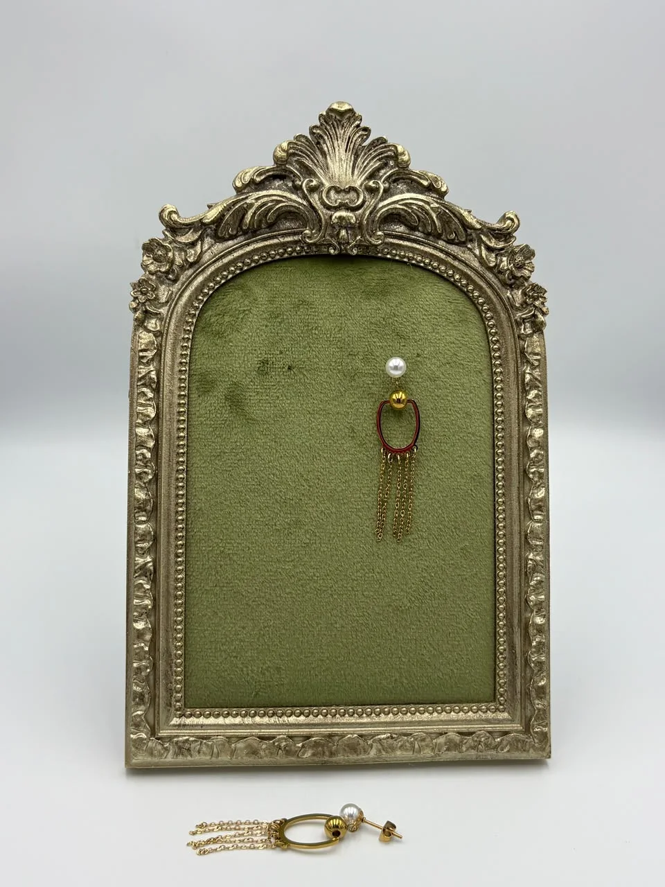 Boucles d’Oreilles Perle & Chaînes Dorées | Benmoussa Création