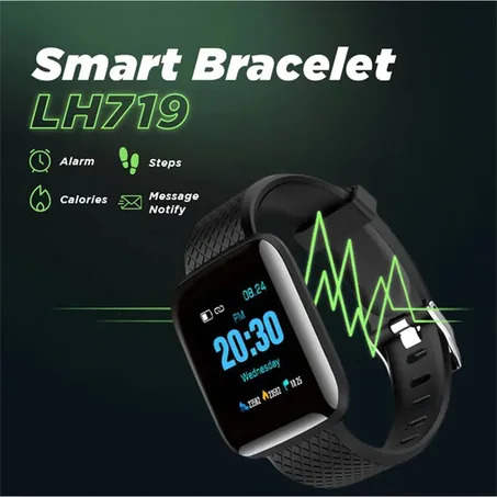ساعة سمارت LH719 الذكية باللون الأسود – تتبع صحتك ورياضتك بأناقة! ⌚⚡