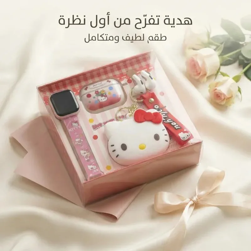 طقم إيربودز وساعة ديزني البناتي – بوكس هدايا كيوت وشيك 🎀🎧⌚