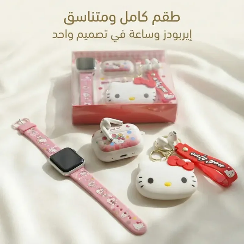 طقم إيربودز وساعة ديزني البناتي – بوكس هدايا كيوت وشيك 🎀🎧⌚