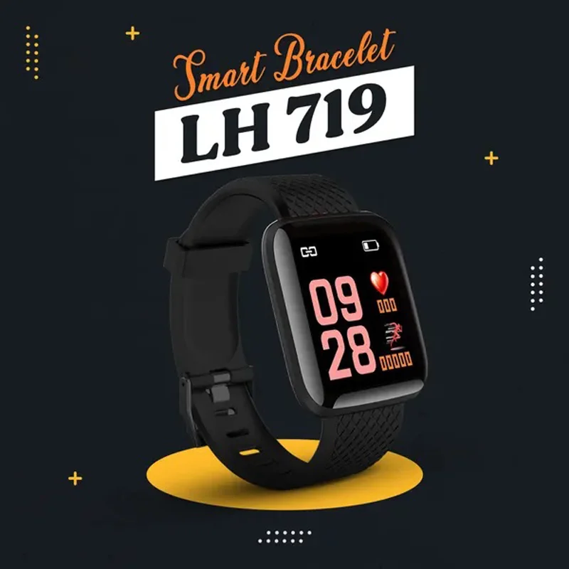 ساعة سمارت LH719 الذكية باللون الأسود – تتبع صحتك ورياضتك بأناقة! ⌚⚡
