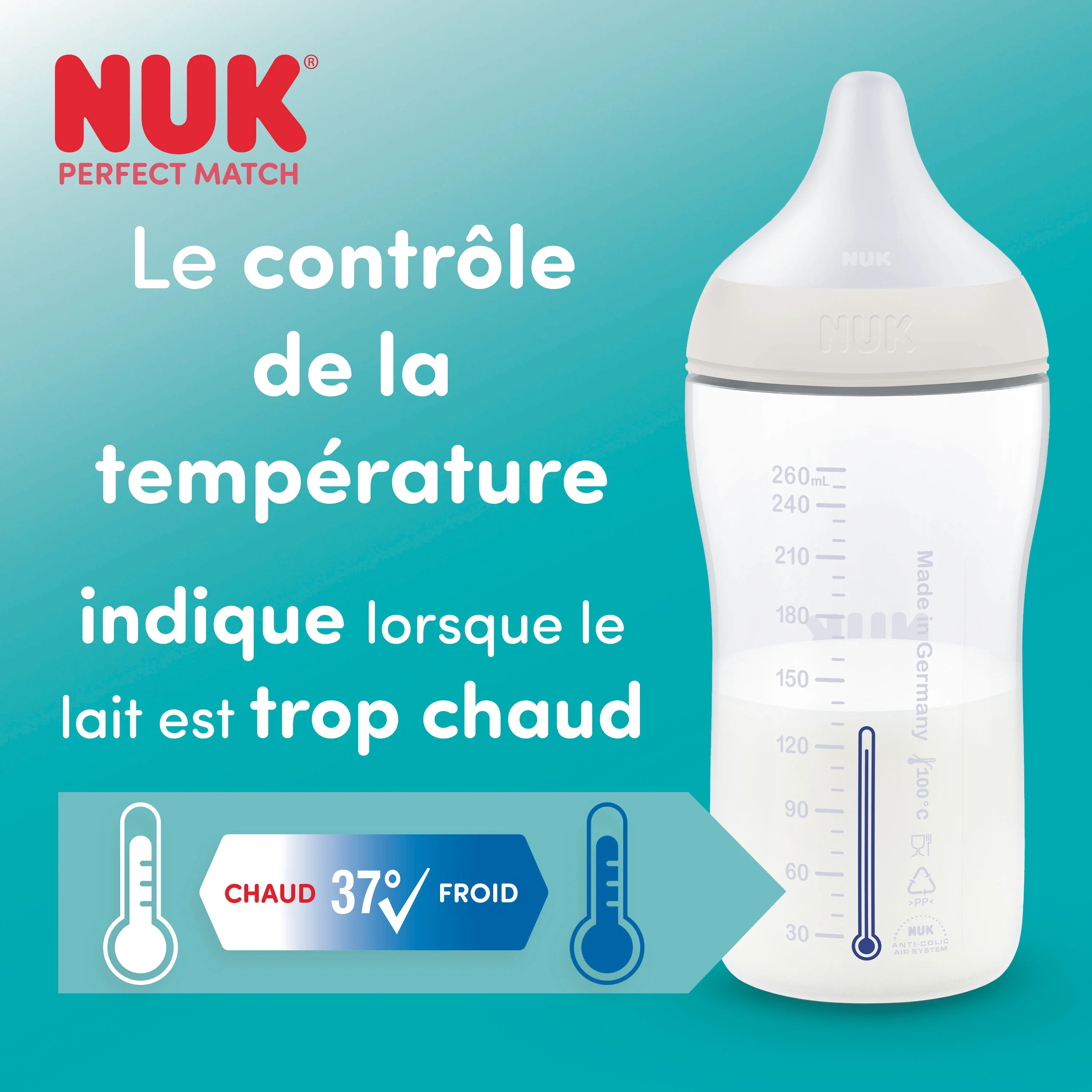 NUK Biberon en PP First Choice+ 0-6m