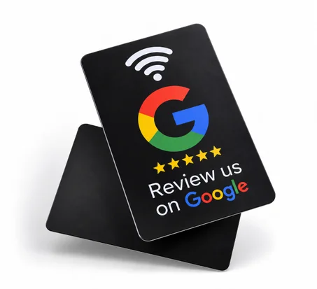 Carte d'Avis Google Intelligente Noire (Google Review NFC Card)