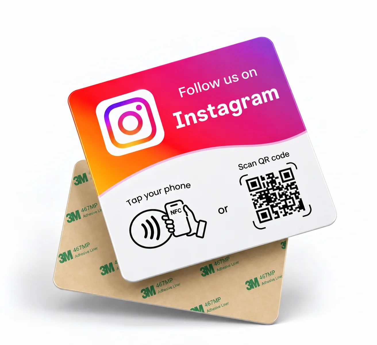 Plaque de Suivi Réseaux Sociaux (Facebook & Instagram NFC)