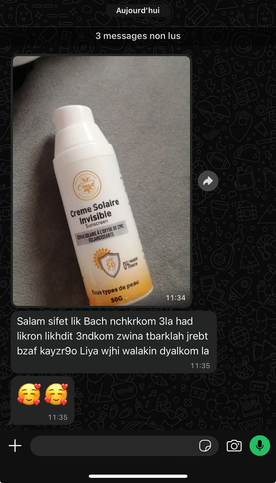 Creme solaire invisible