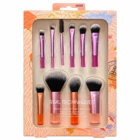 Real Techniques Travel Fantasy Mini Brush Kit – 10 Mini Total Face + Eye – باكج فرش Real Techniques للسفر ميني للوجه والعينين – 10 قطع