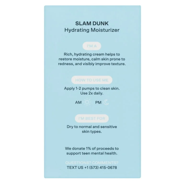 Bubble Skincare Slam Dunk Hydrating Face Moisturizer - Travel Size Lightweight Face Lotion with Vitamin E + Aloe Vera - Daily Facial Moisturizer for Normal + Dry Skin with Blue Light Protecti