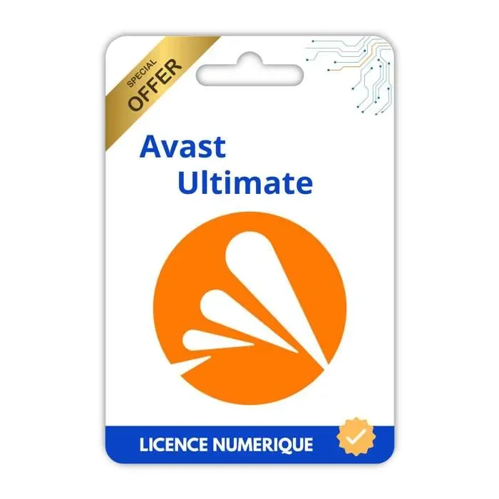 Avast Ultimate 2026 – 1 an 3 Appareil - Licence numérique – Protection complète + VPN – Activation rapide