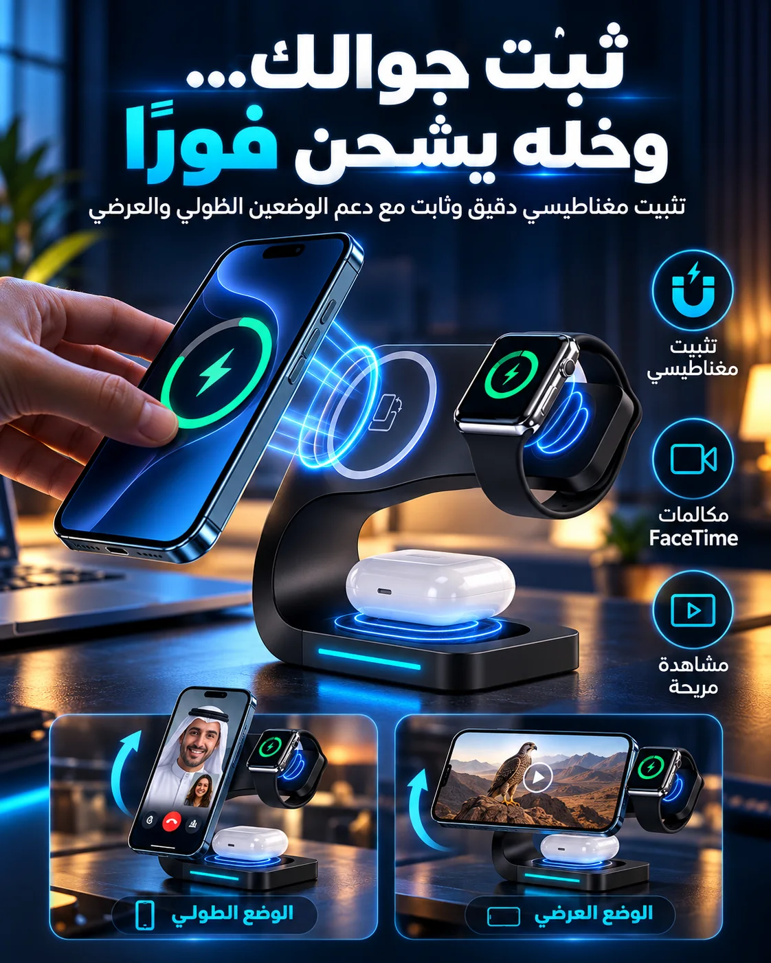 التثبيت المغناطيسي لهاتف آيفون متوافق