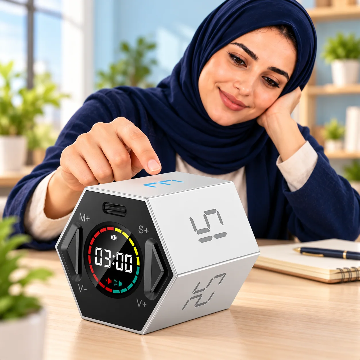 مؤقت Ticktime T6 الذكي — بومودورو 6 أوقات بالشاشة الرقمية