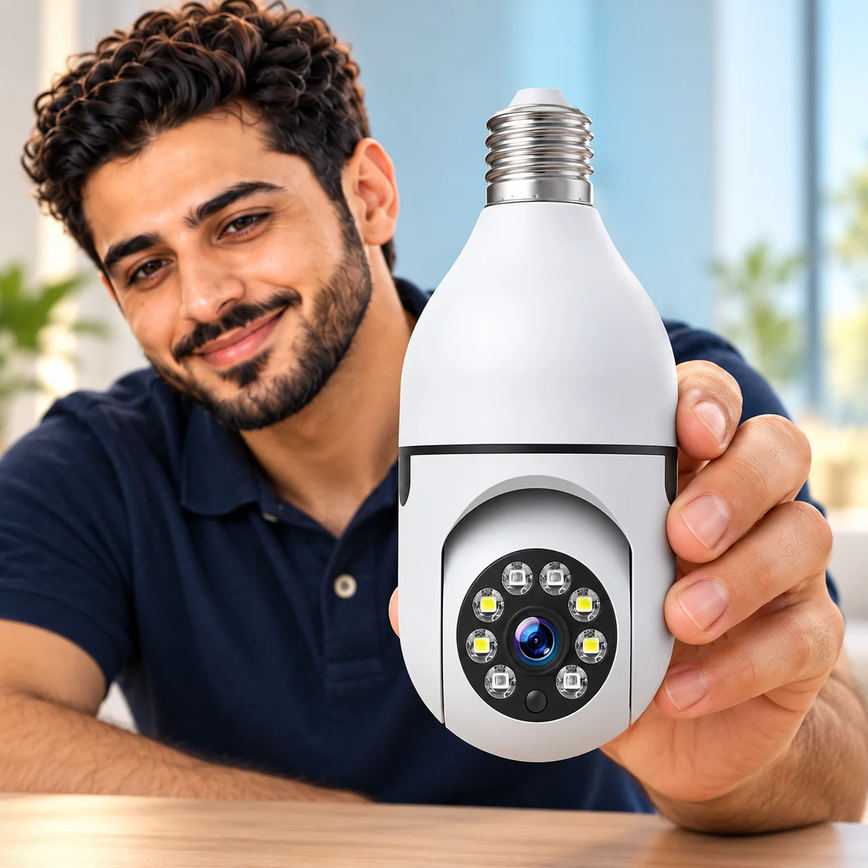 كاميرا لمبة E27 بدقة 1080P — تحكم متحرك وصوت ثنائي