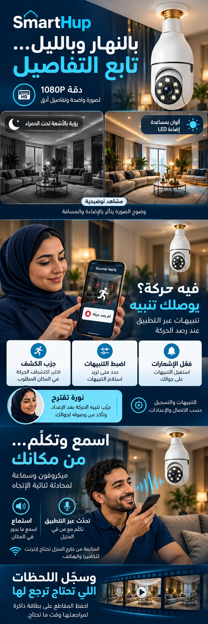الرؤية الليلية وتنبيهات الحركة والمحادثة الثنائية