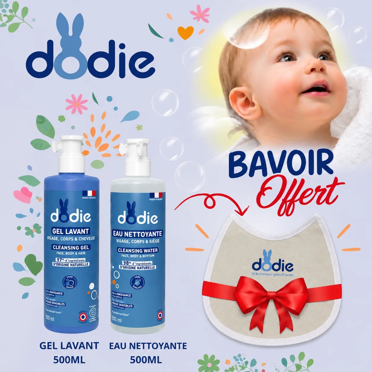 Pack Gel lavant 500ML Eau nettoyante 500ml