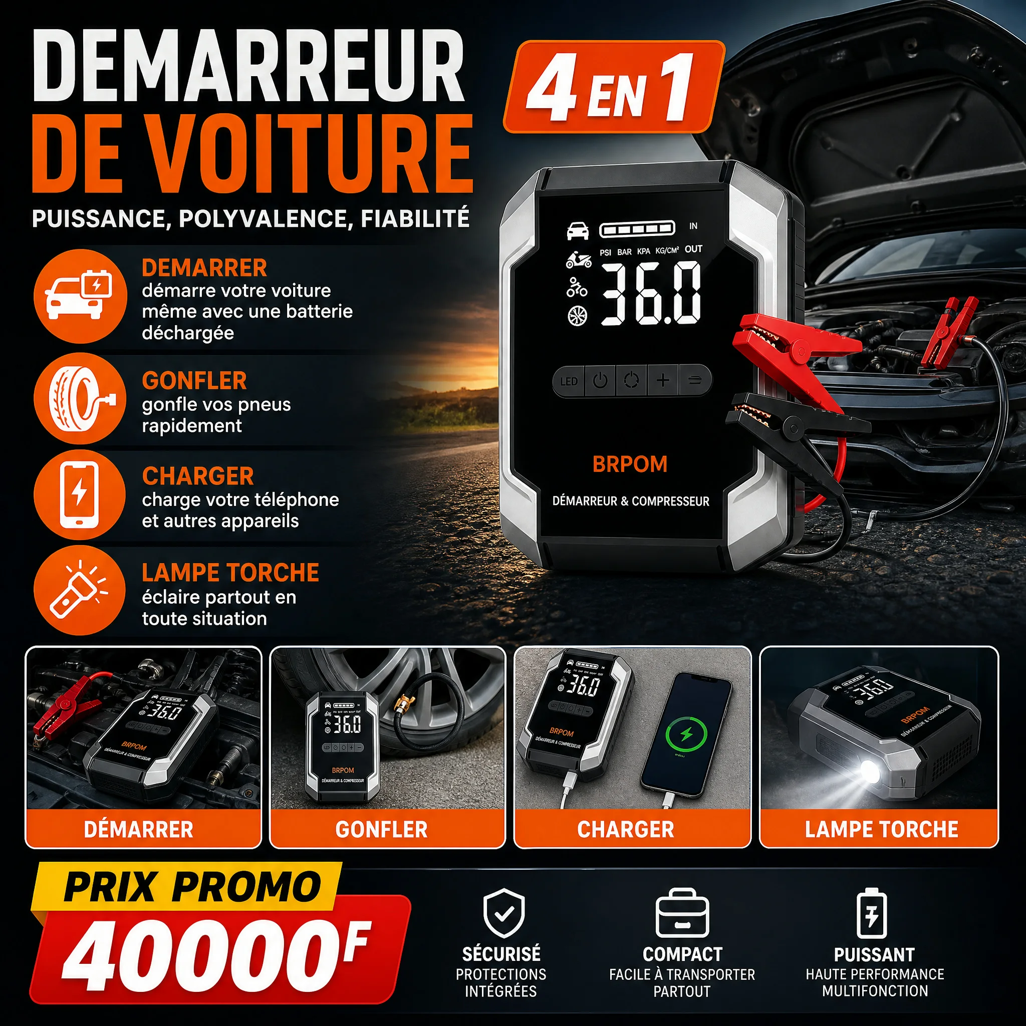 Demarreur de voiture 4 en 1 - 65845700
