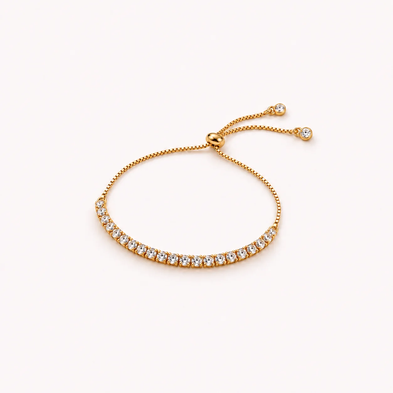 Bracelet Tennis Doré Ajustable
