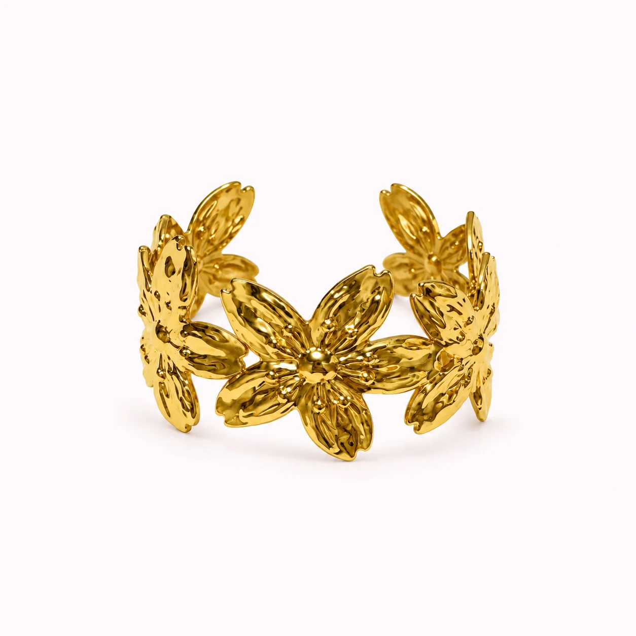 Bracelet Fleurs Dorées Ajustable