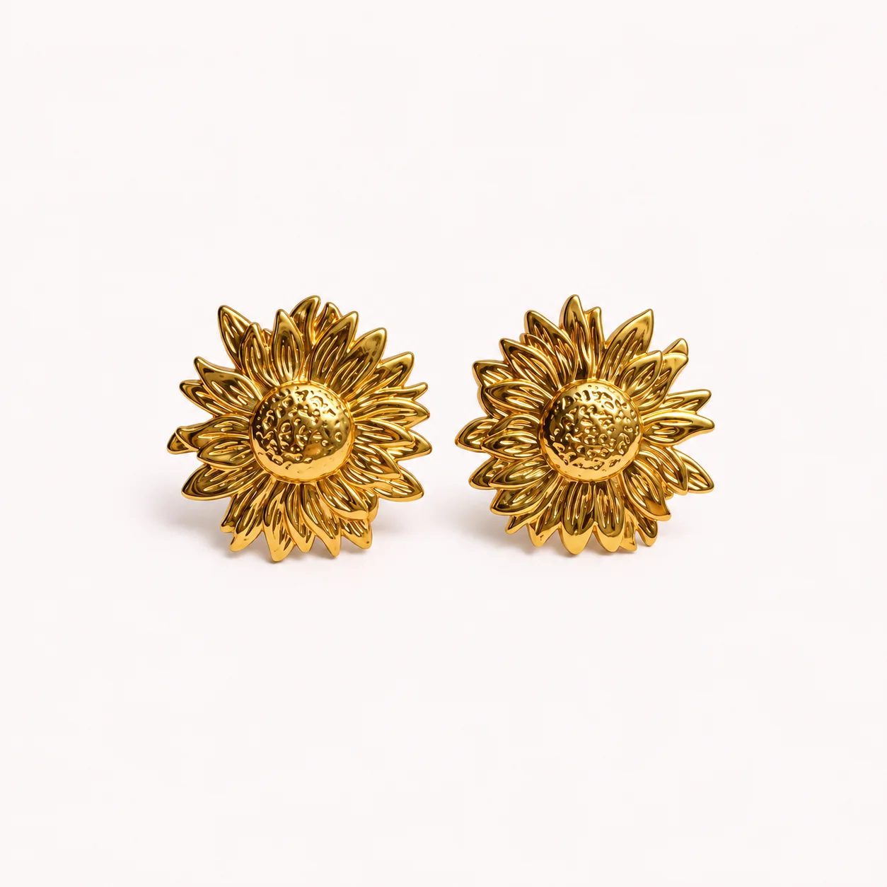 Boucles d’Oreilles Tournesol Dorées
