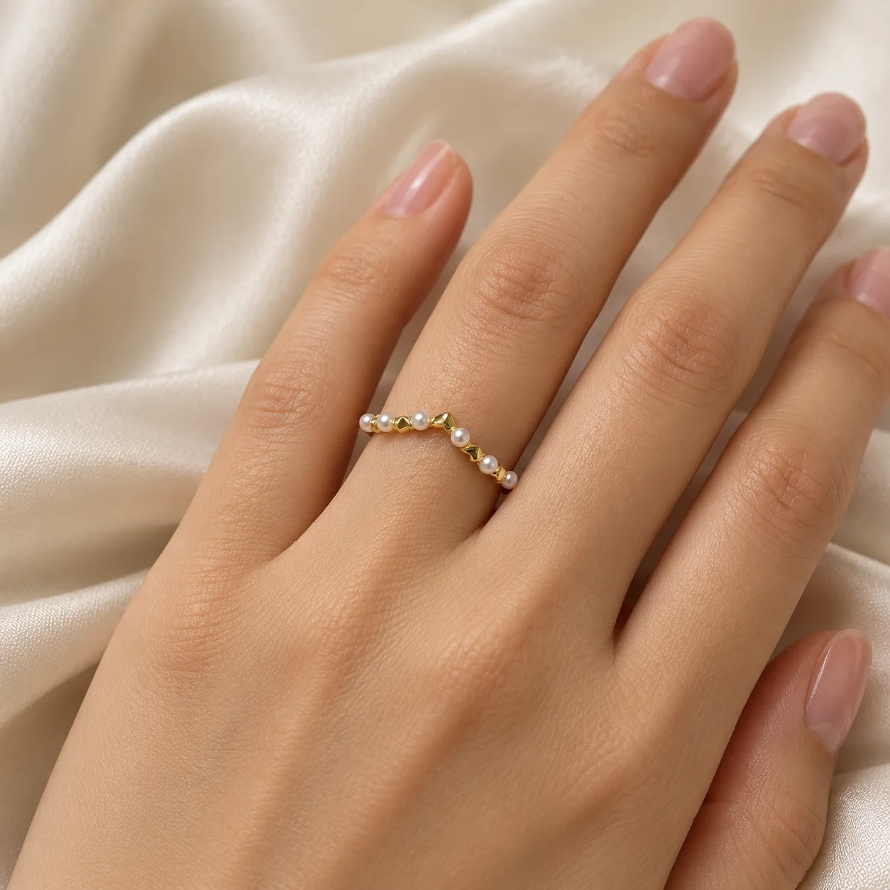 Bague Perles Ajustable