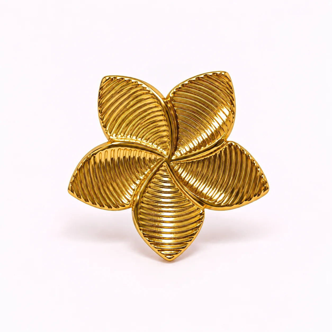 Boucles d’Oreilles Fleur Sculptée Dorée