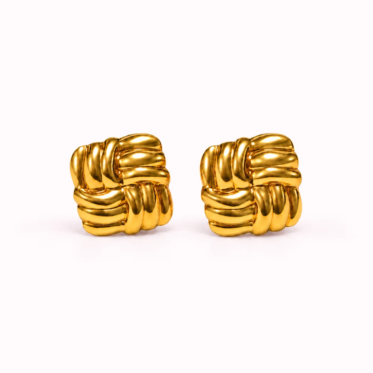 Boucles d’Oreilles Nœud Tressé Doré