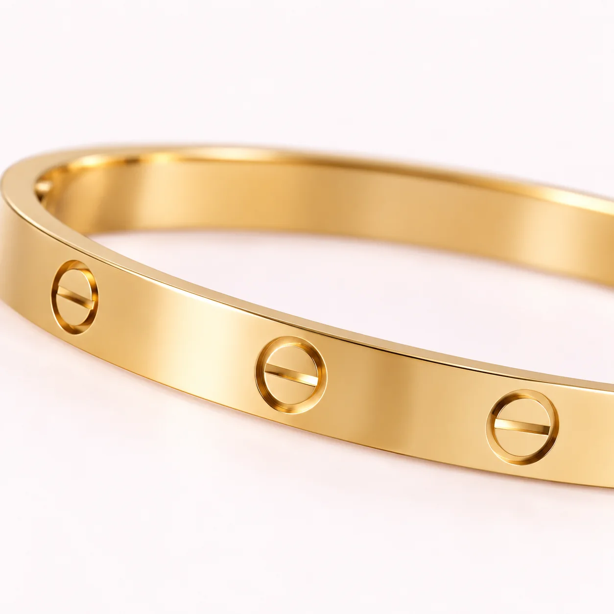 Bracelet Jonc Doré à Motifs Vis