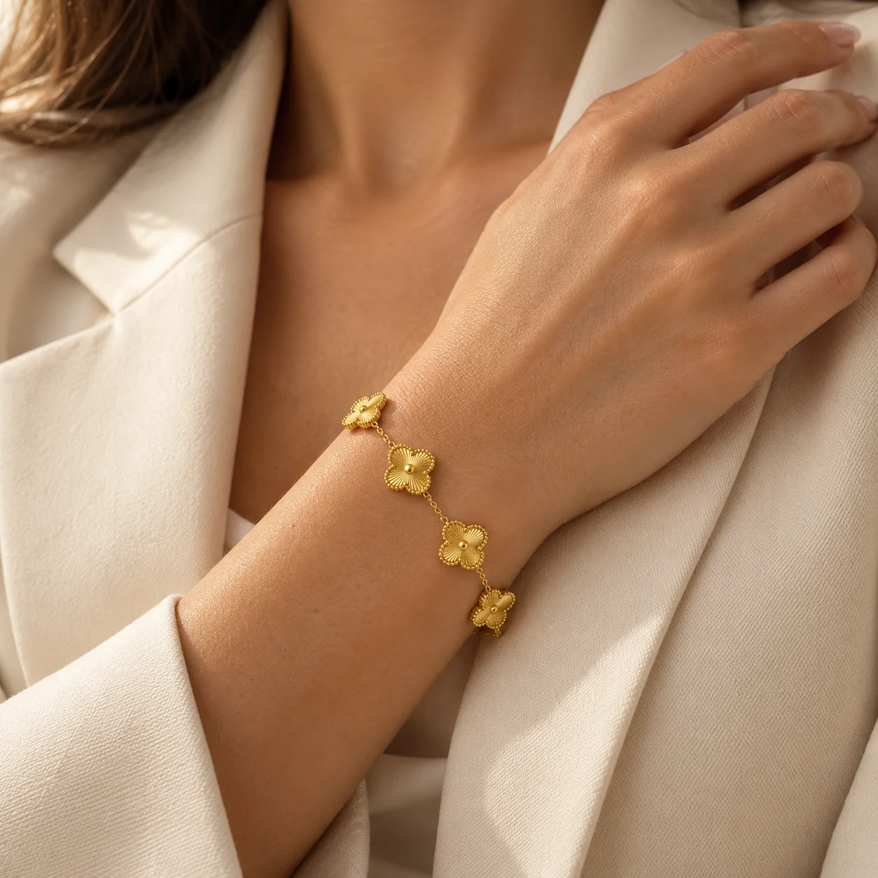 Bracelet Fleurs Dorées