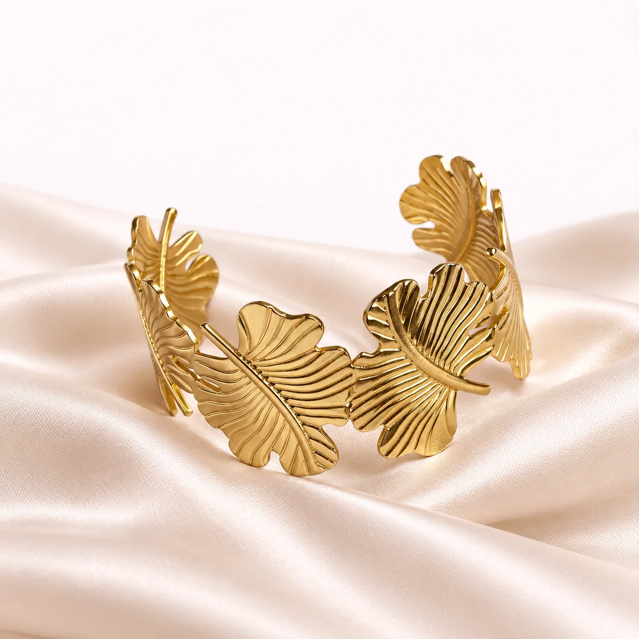 Bracelet Feuilles Dorées Ajustable