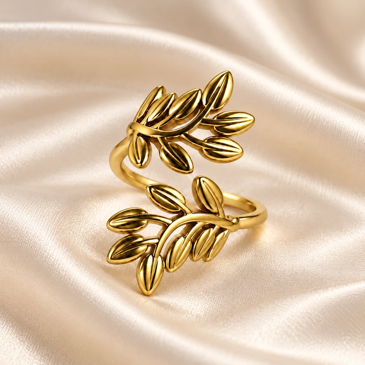 Bague Feuilles Ajustable