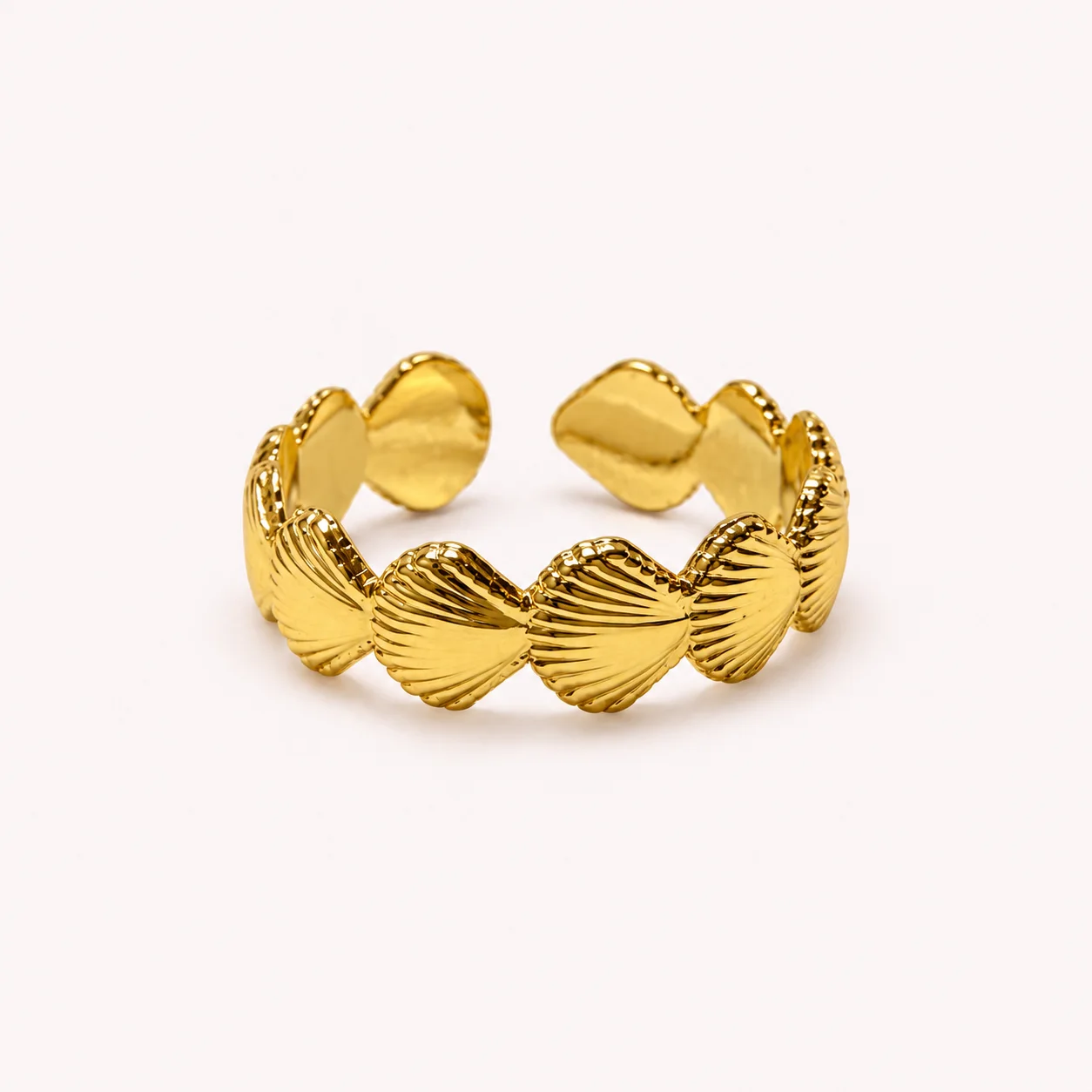Bague Coquillages Dorée Ajustable