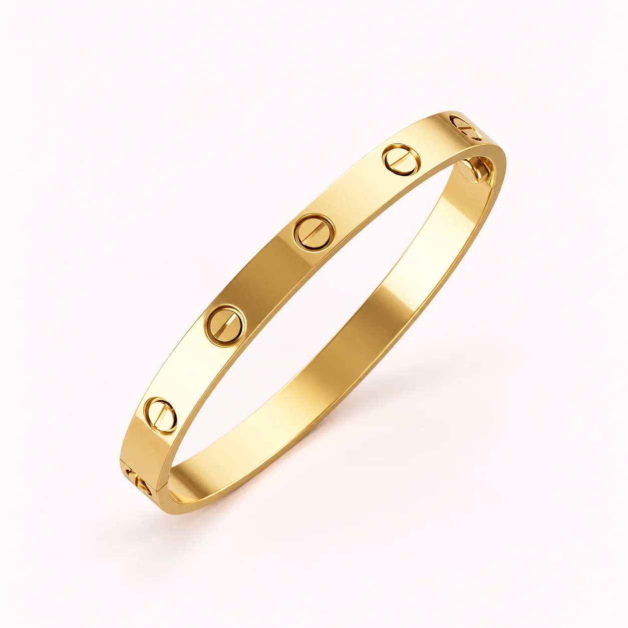 Bracelet Jonc Doré à Motifs Vis